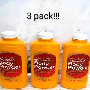 Perfect Purity Medicated Body Powder 6 oz Bundle of 3 Bottles